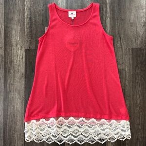 Papaya lace trimmed tank 11/12
